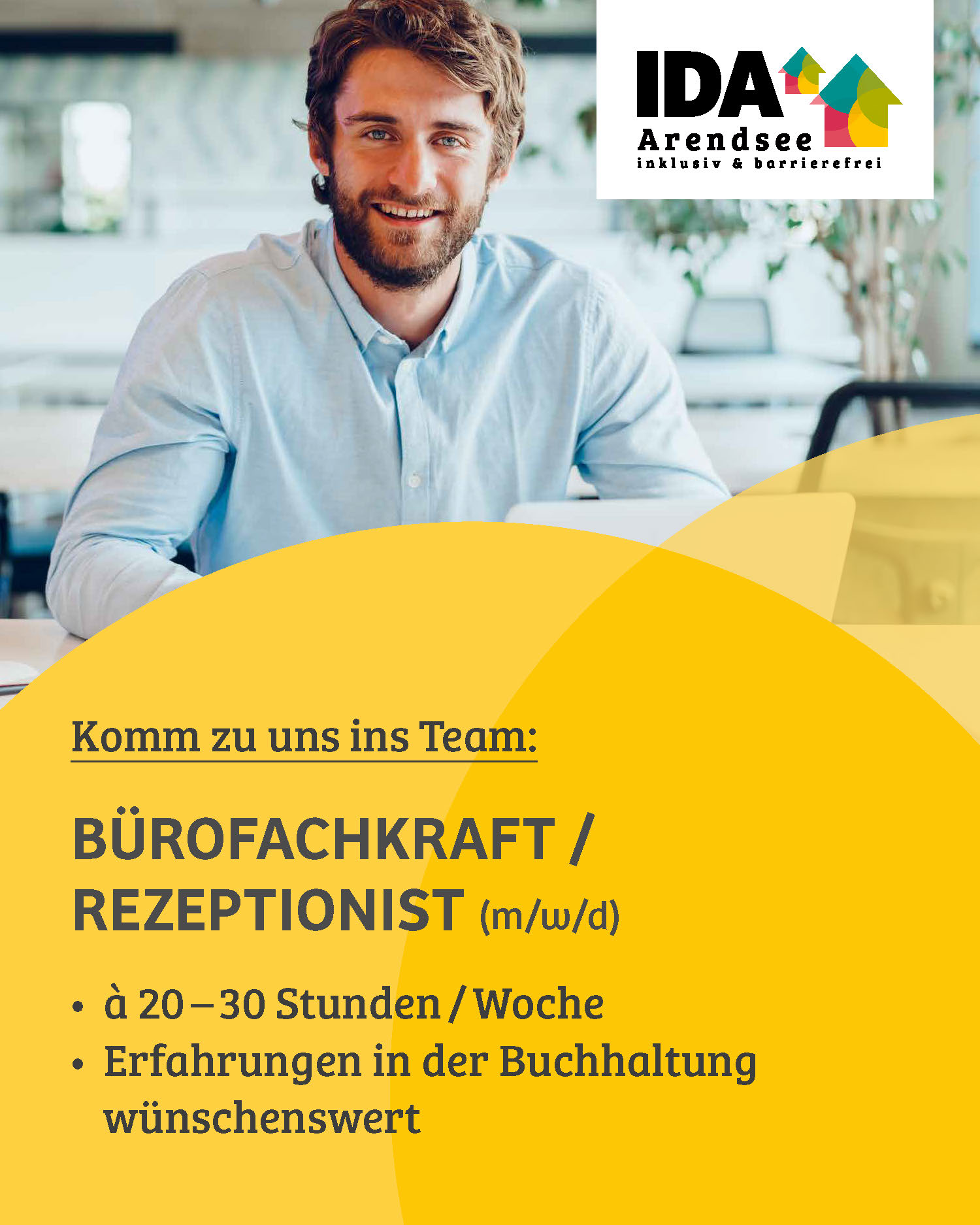 Stellenanzeige zur Suche einer Rezeptionskraft